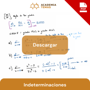 Ejercicio de indeterminaciones resuelto matemáticas 2º bachillerato. descarga pdf